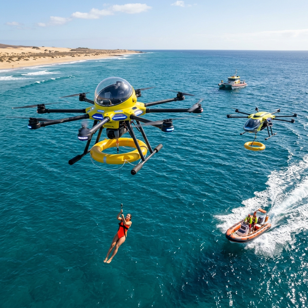 Drone sobre playa Fuerteventura