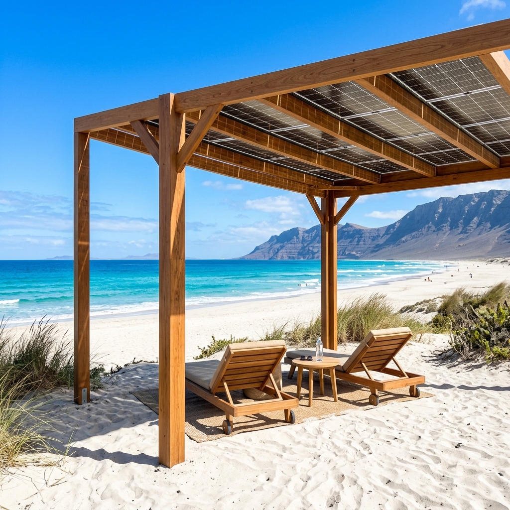 Marquesinas fotovoltaicas en playas